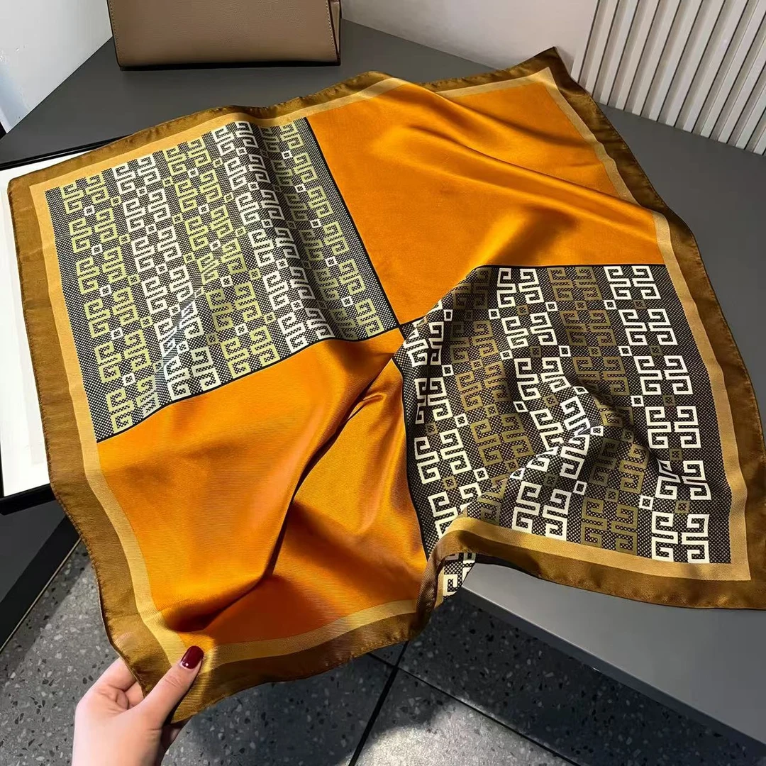 100新款百搭杭州丝绸丝巾70*70#1624