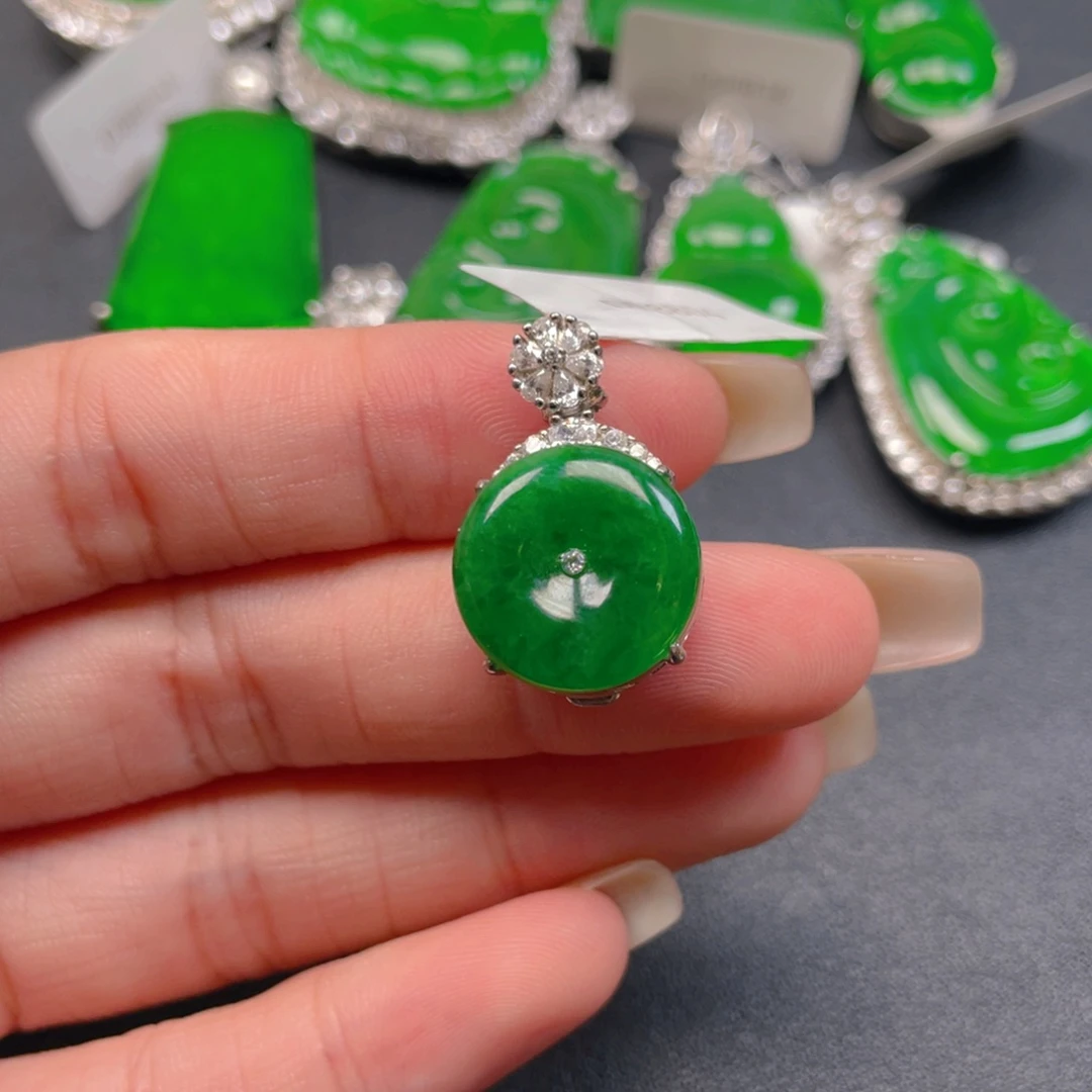 翡翠银S925镶嵌颈饰