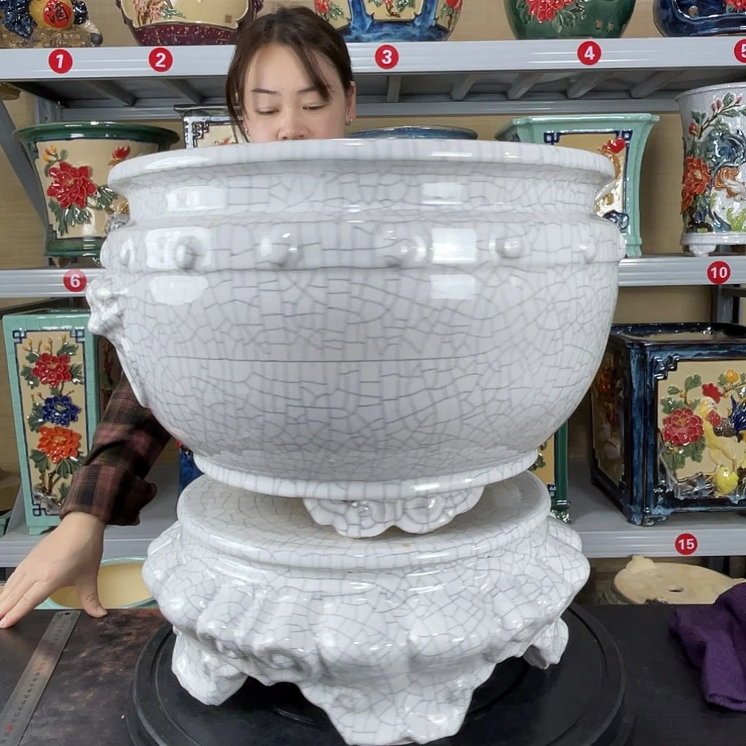 一套外40总高40正宗岭南石湾盆