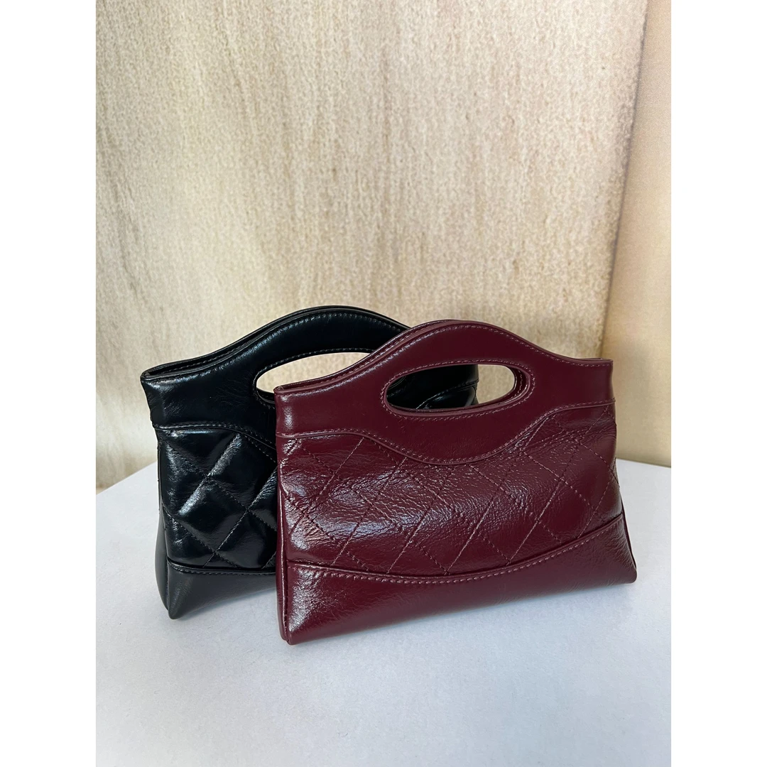 TOLEX2025新款手工百搭手工女包小椭圆粉色红色黑色白色21cm