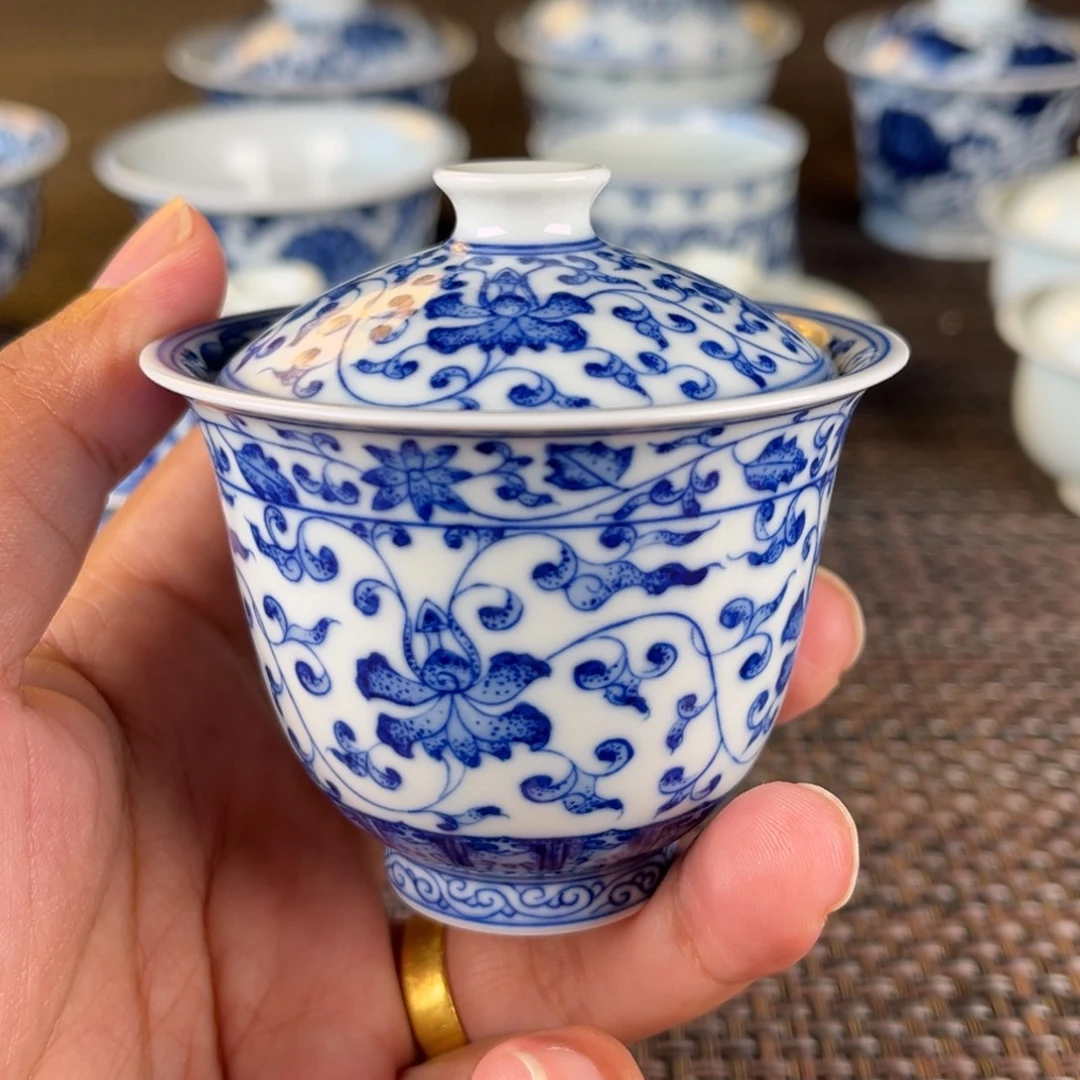 瓷片景德镇陶瓷盖碗