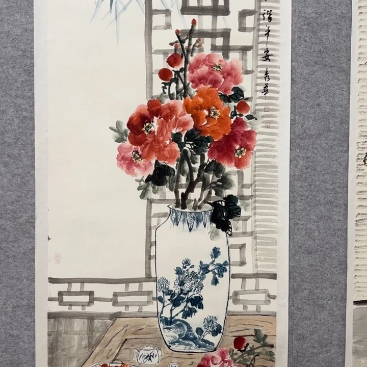 国画花鸟等图案为