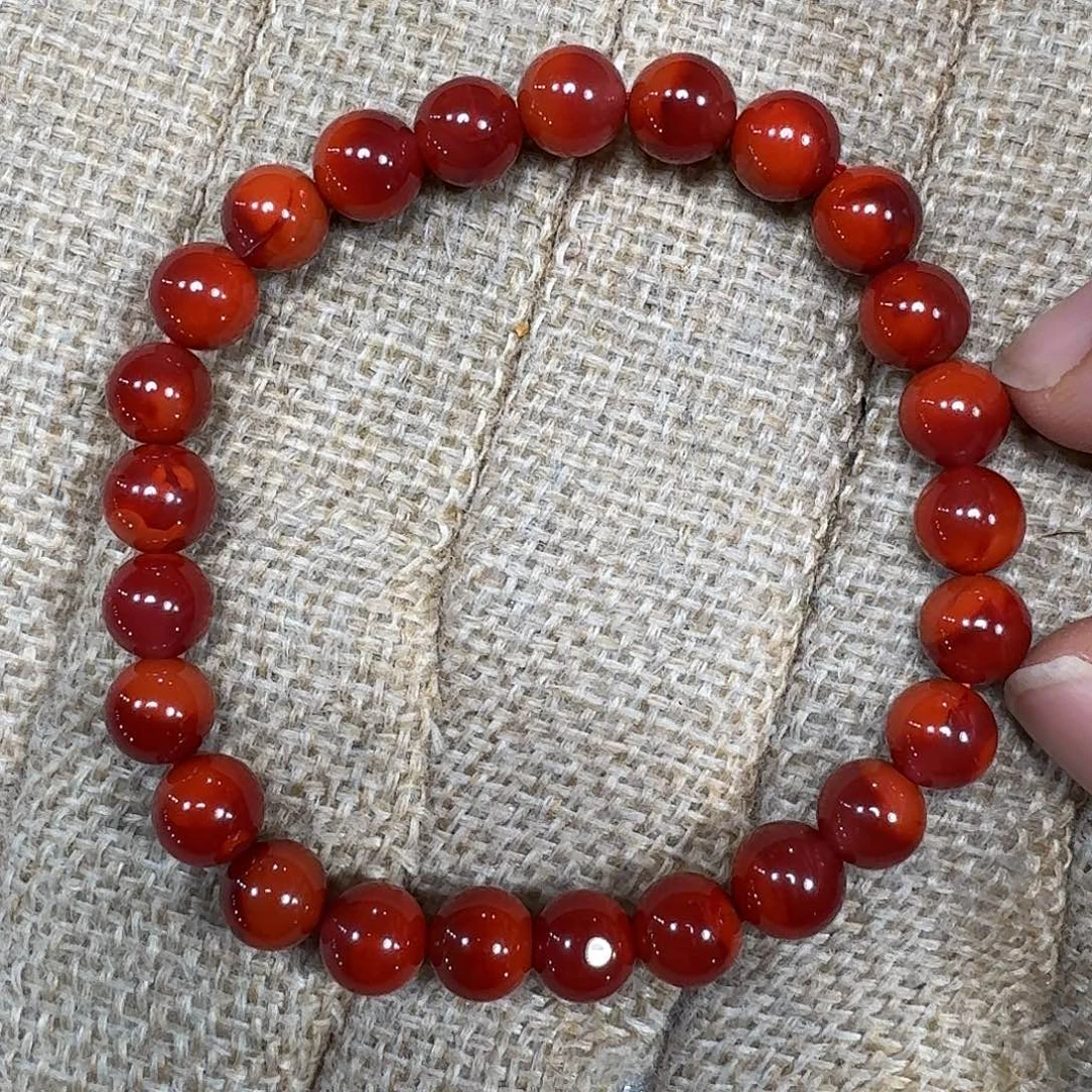 南红玛瑙未镶嵌手链手串原矿南红瓦西双色7大加