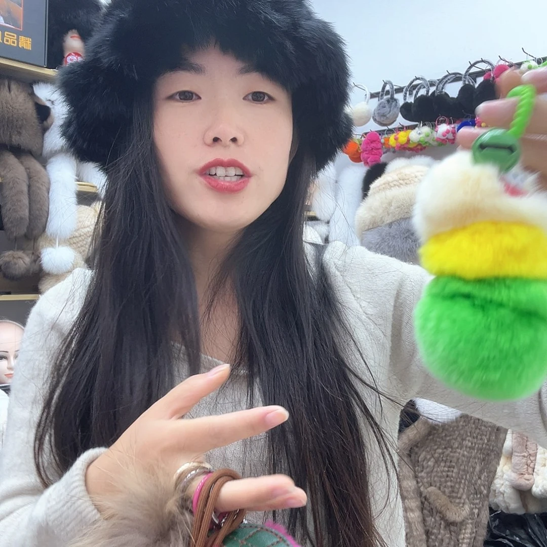 兔皮黑色兔毛云朵帽小号不退换慎拍