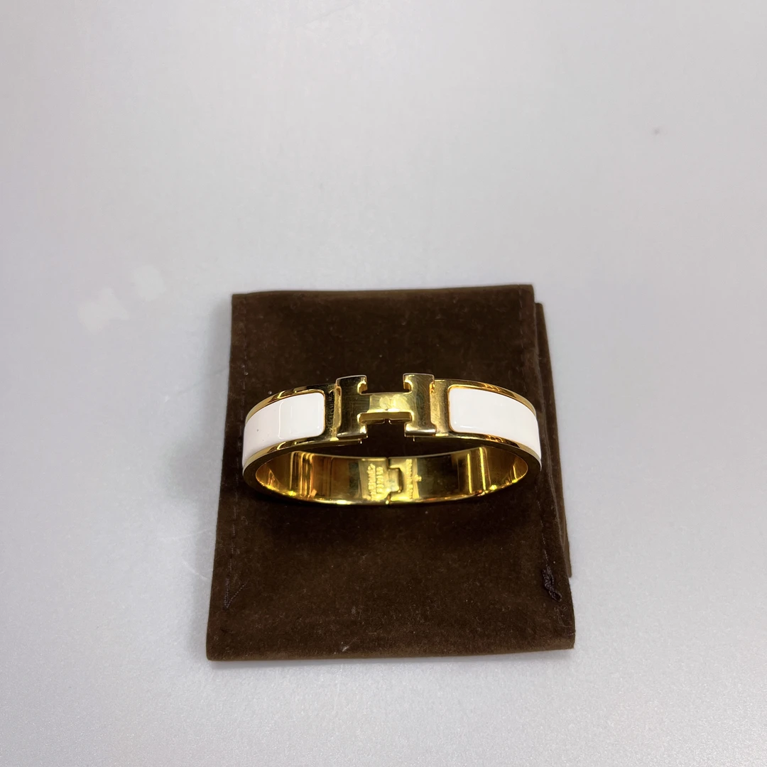 95新 Hermes/爱马仕 复燃精选/珐琅扣H扣手镯