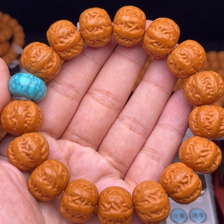 猴头核桃吊坠17麻花串绿