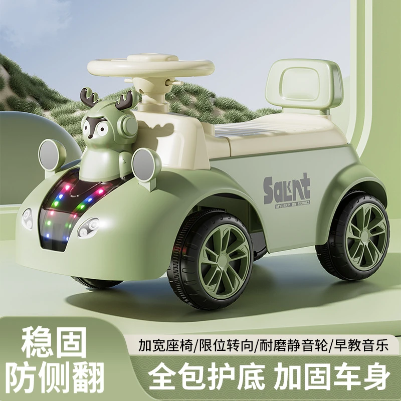新款儿童滑行车四轮溜溜车呆萌可开防侧翻灯光音乐轻便手推1-3岁