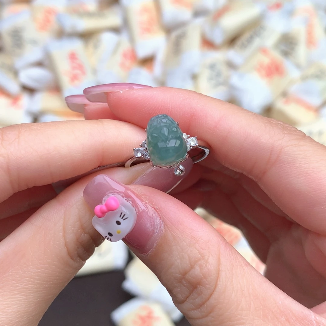 【闪购商品】翡翠戒指银S925镶嵌一