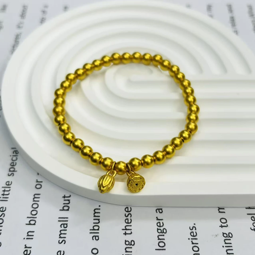 足金999黄金5m金珠两世欢手串DP2916-02910