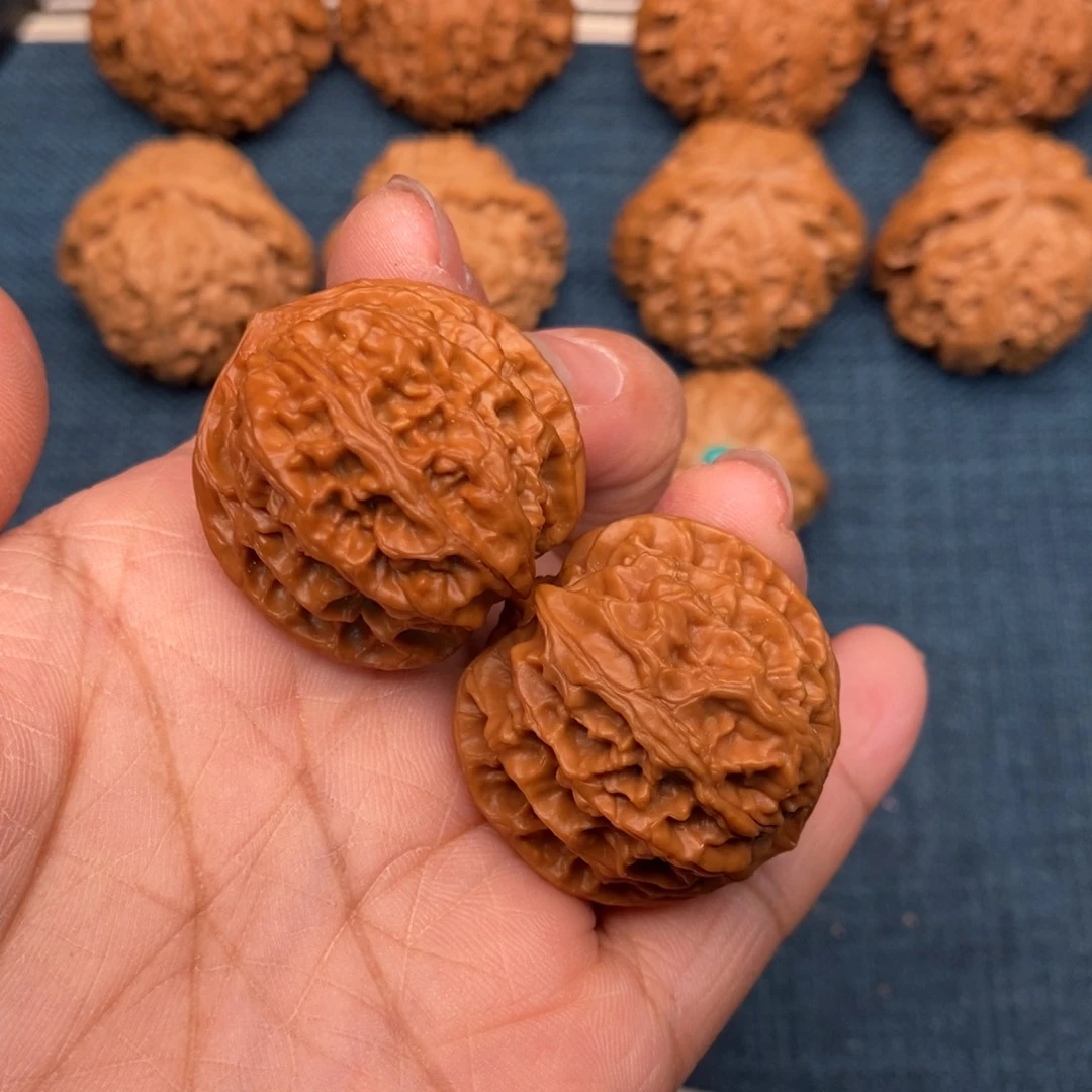 文玩核桃把件 32尺 六面精配苹果园