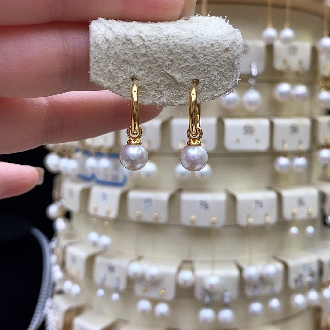淡水珍珠耳饰银S925镶嵌