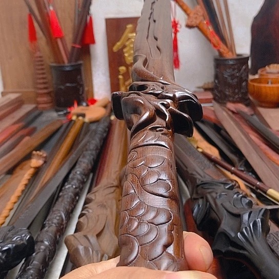 黑檀木木木一米黑金古刀