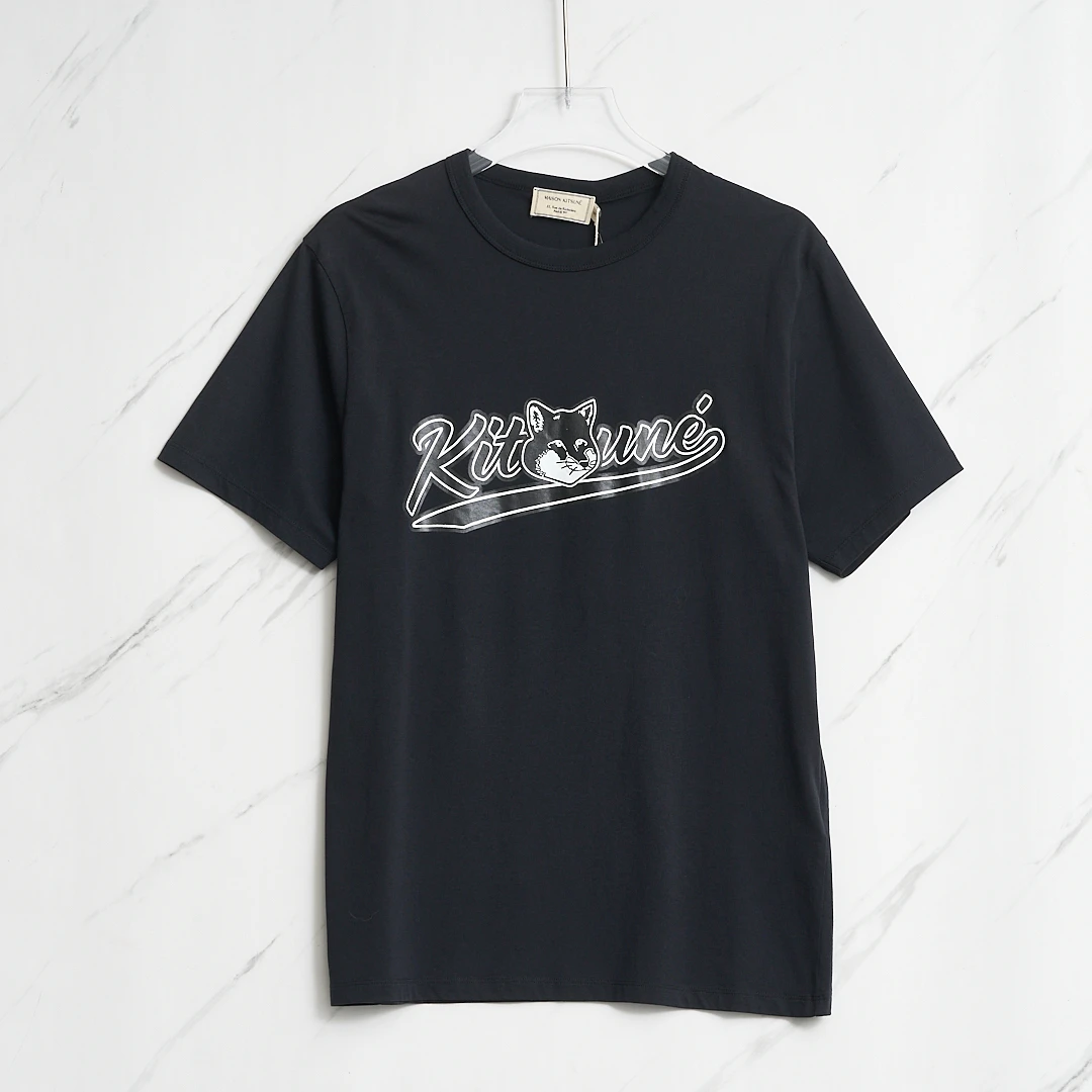 全新未使用 MAISON KITSUNE 中性徽标印花T恤/AKBU00062