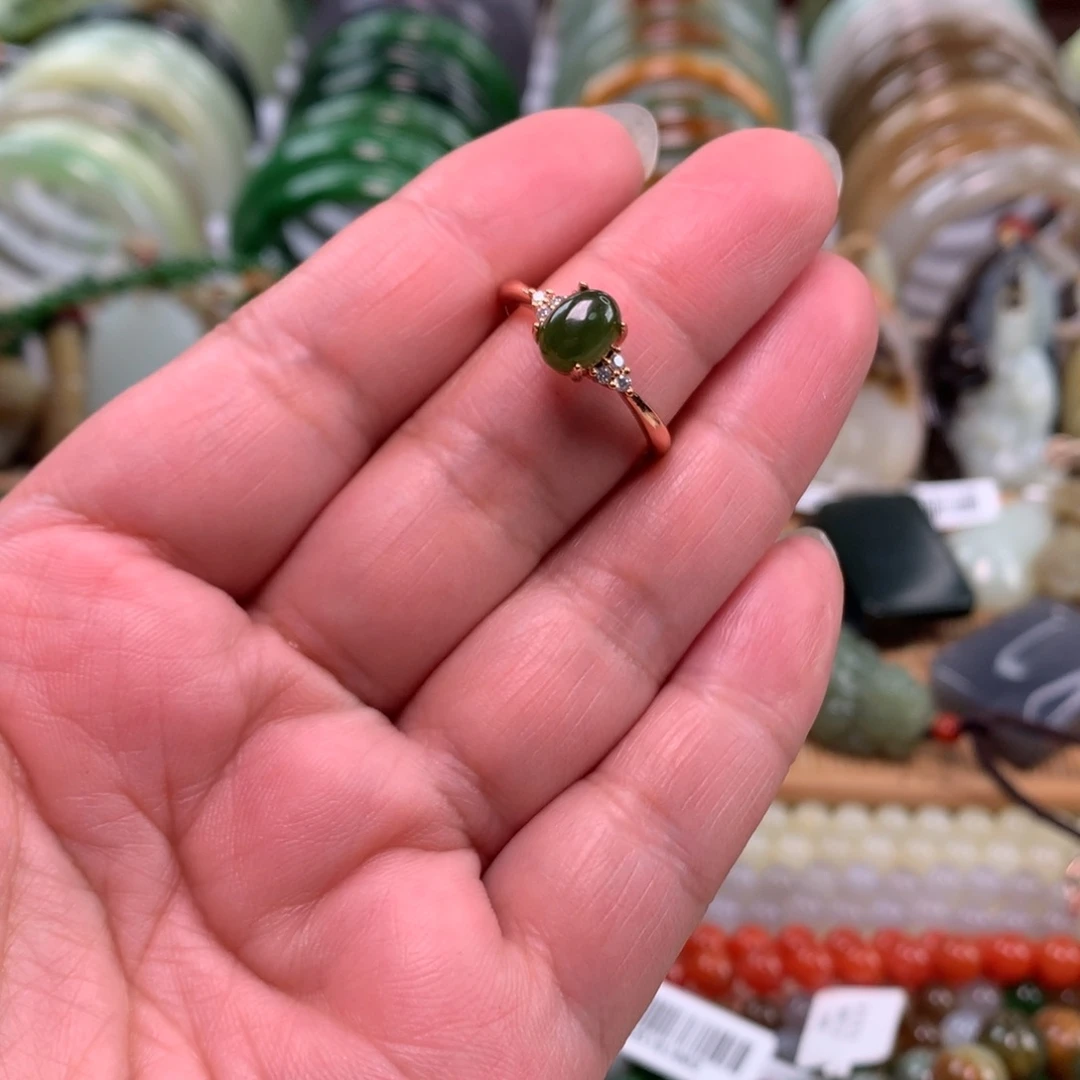 和田玉（碧玉）未镶嵌戒指