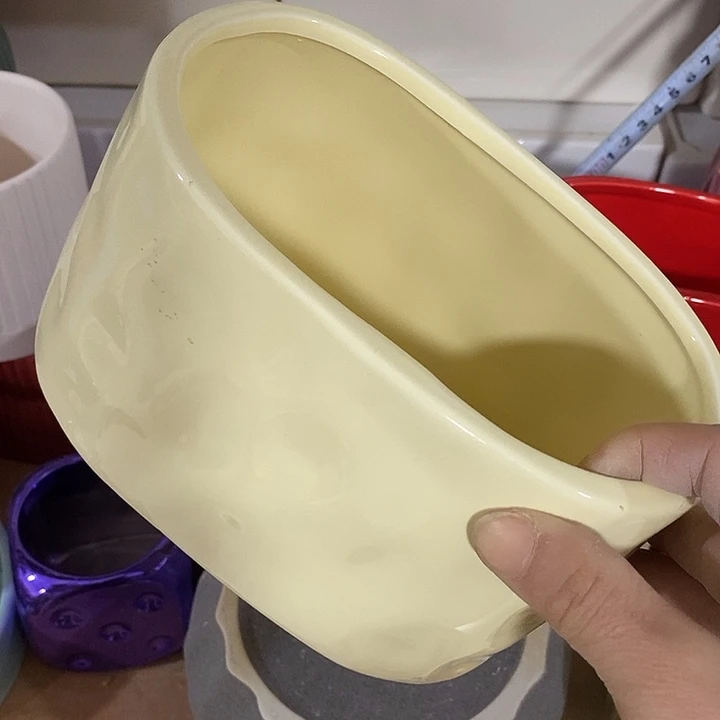 陶盆有孔 瑕疵针孔漏釉介意勿拍外高 10外口17*9