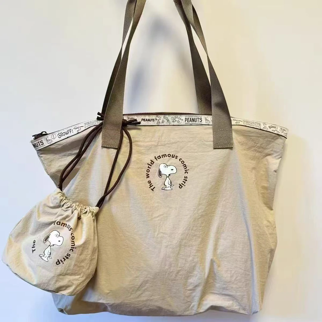 日系可爱史努比大容量旅行袋电动车包可套拉杆箱便携折叠健身挂包