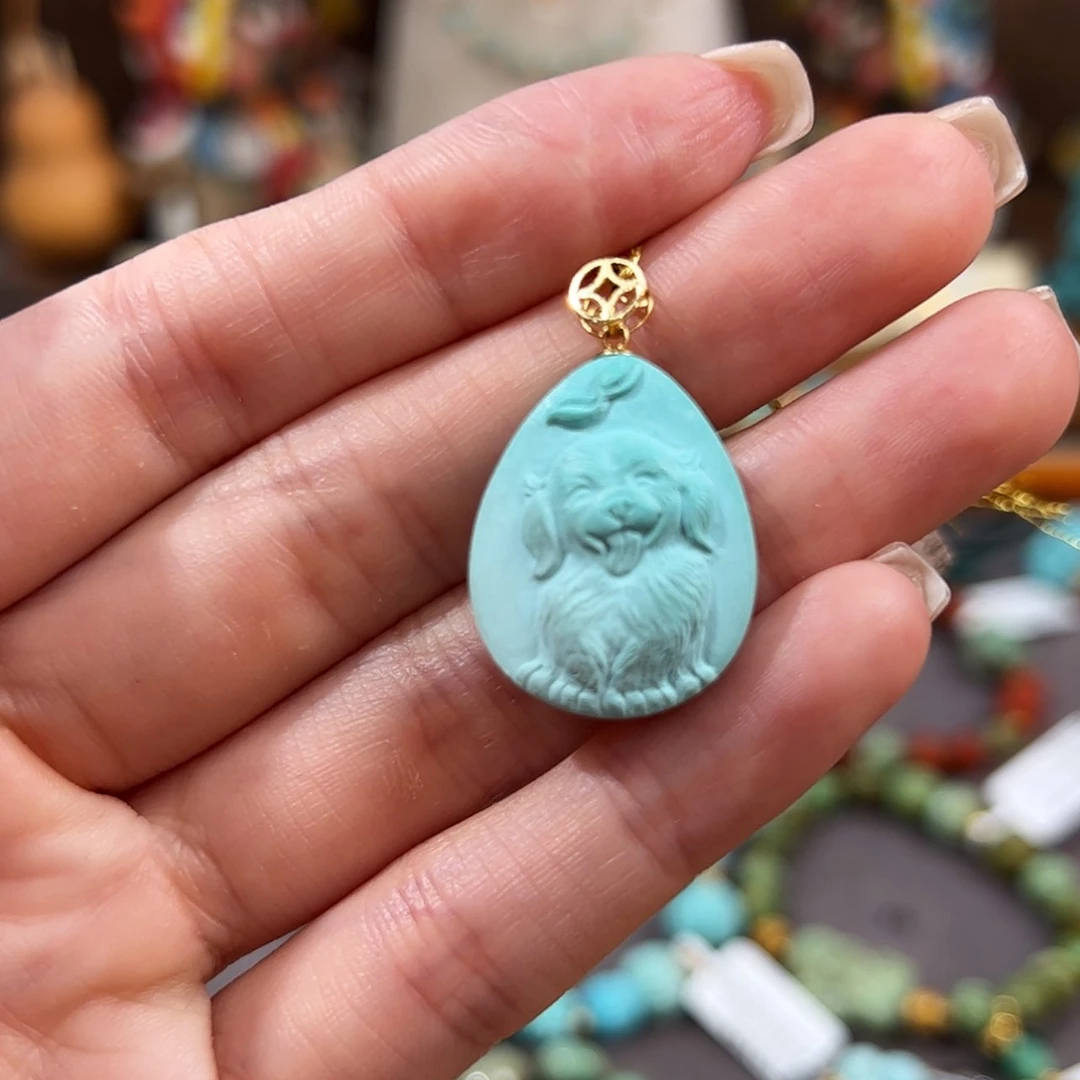 【闪购商品】18K金镶嵌绿松石吊坠(不含链)