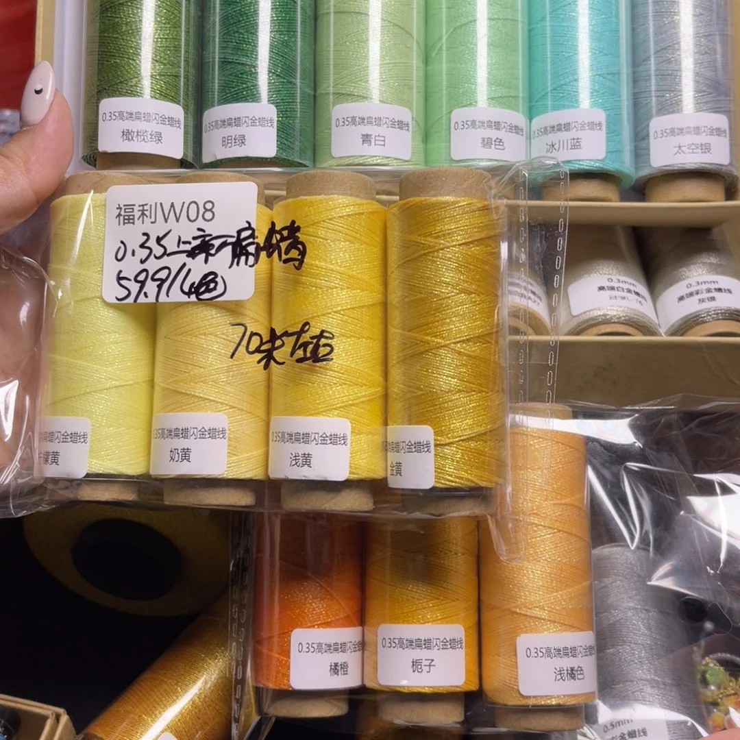 腈纶0.35闪金扁蜡纸轴13色套盒按图发货