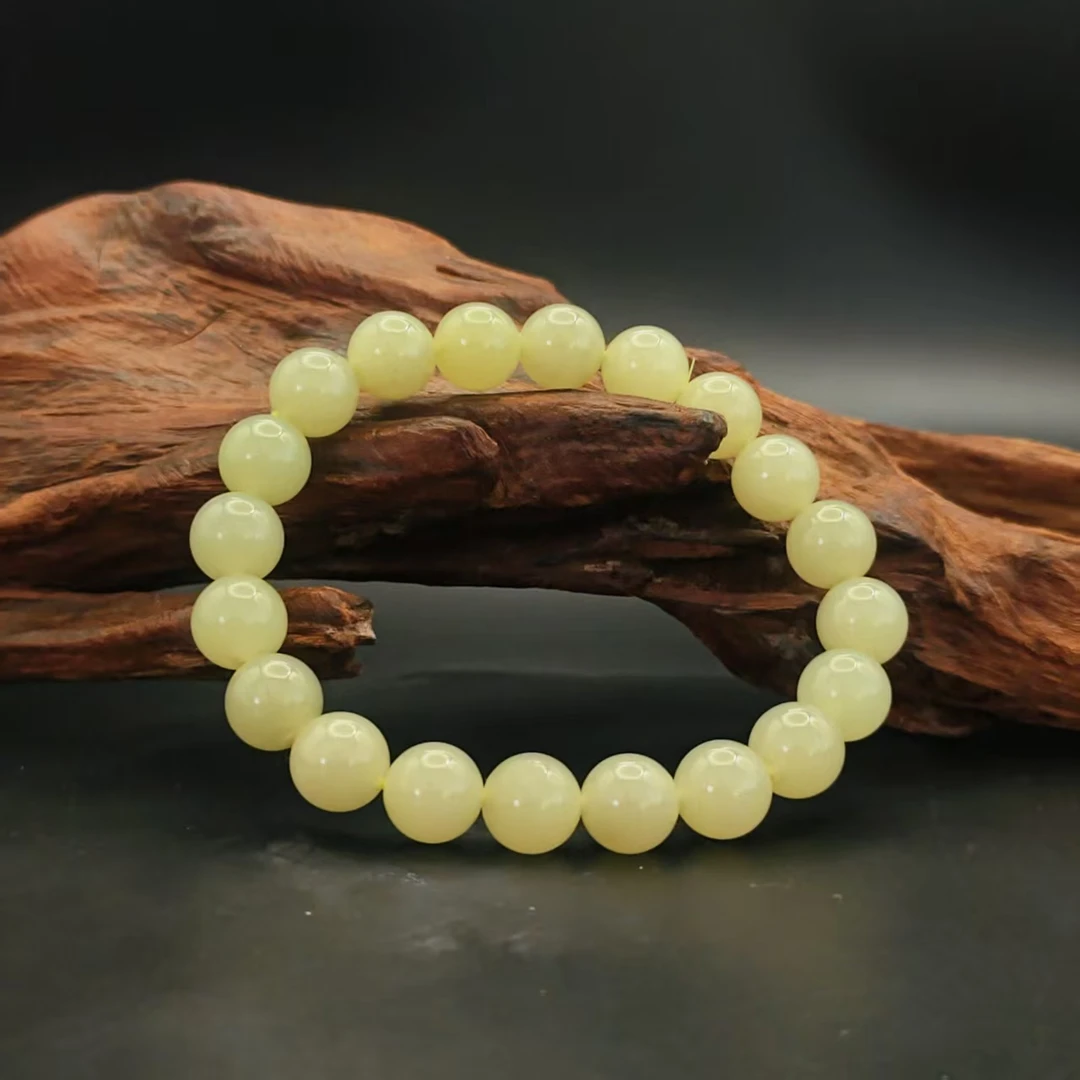 M和田玉晴水圆珠手串（卡10）3348