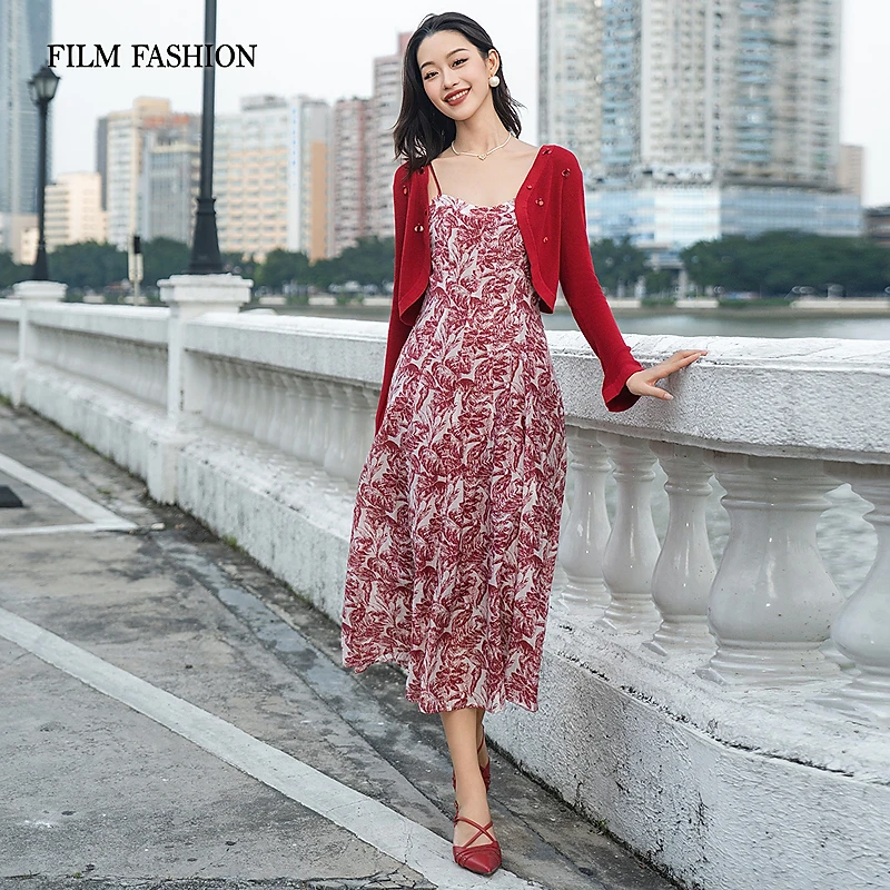 【芊芊专属】2025夏季新款茶歇连衣裙两件套女FGEL811206