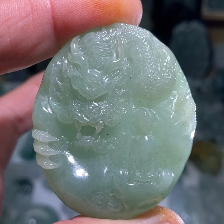 定制翡翠未镶嵌翡翠龙牌