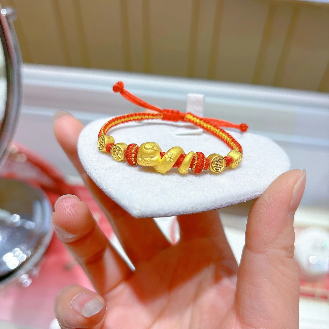 Chow Tai Seng/周大生足金卷卷蛇手编