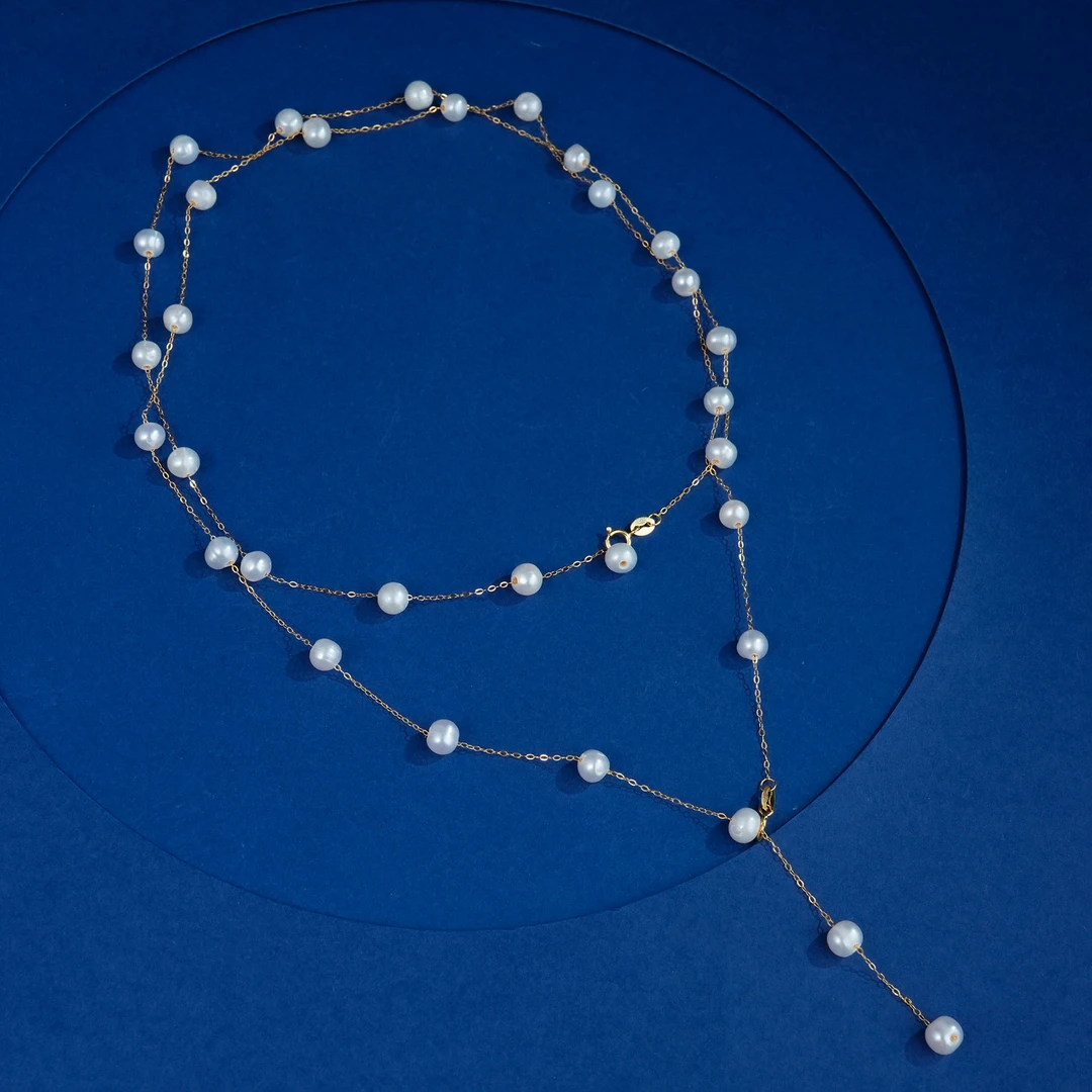 5.5-6.5mm满天星 银S925天然无核淡水珍珠项链满天星毛衣链