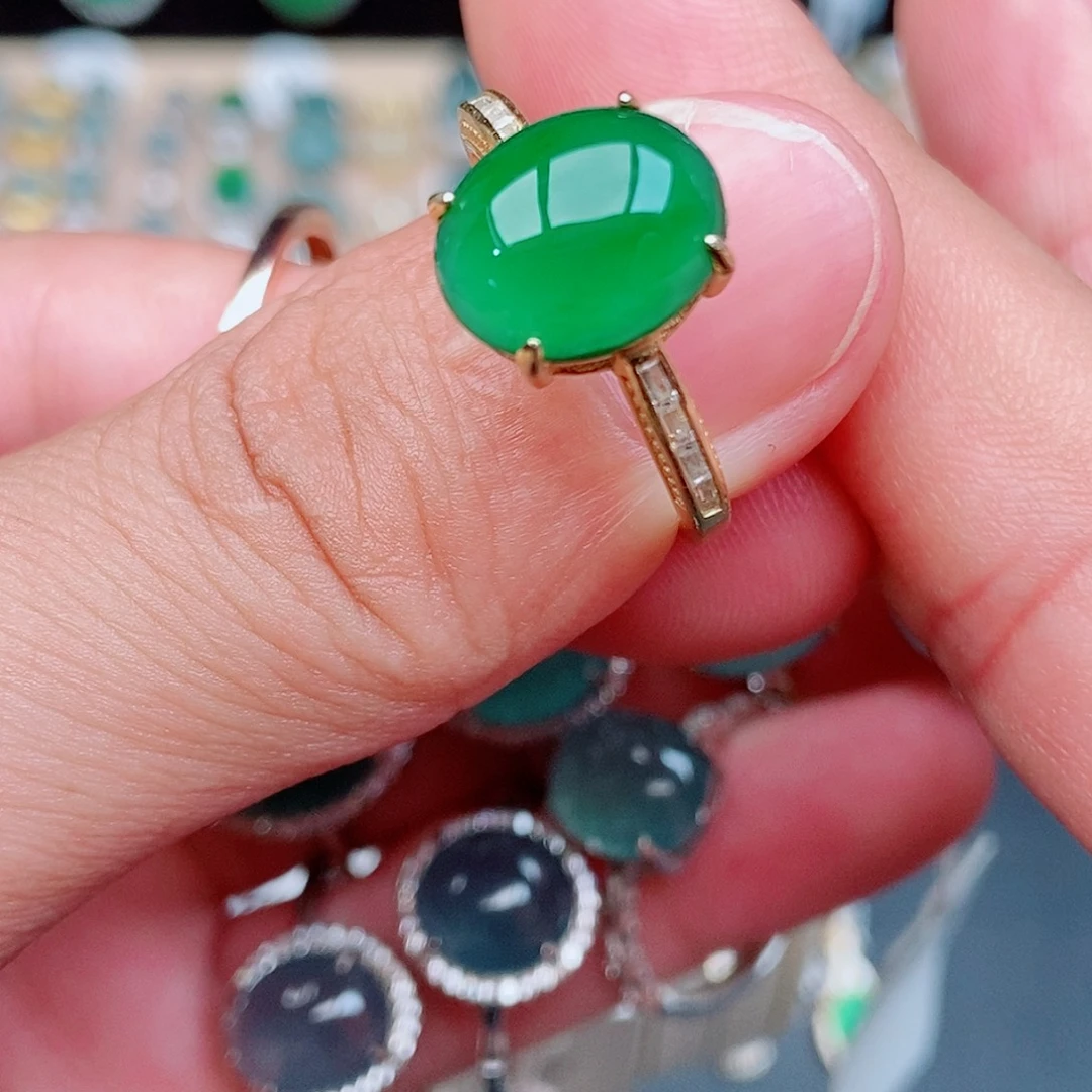 翡翠戒指银S925镶嵌