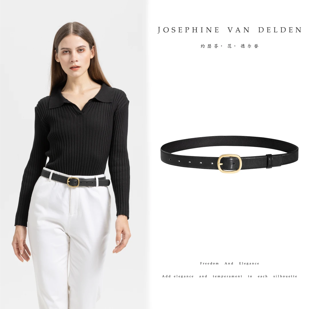 黄铜原色无电镀 | 日字针扣双面头层牛皮牛仔裤女士皮带【12931-1】