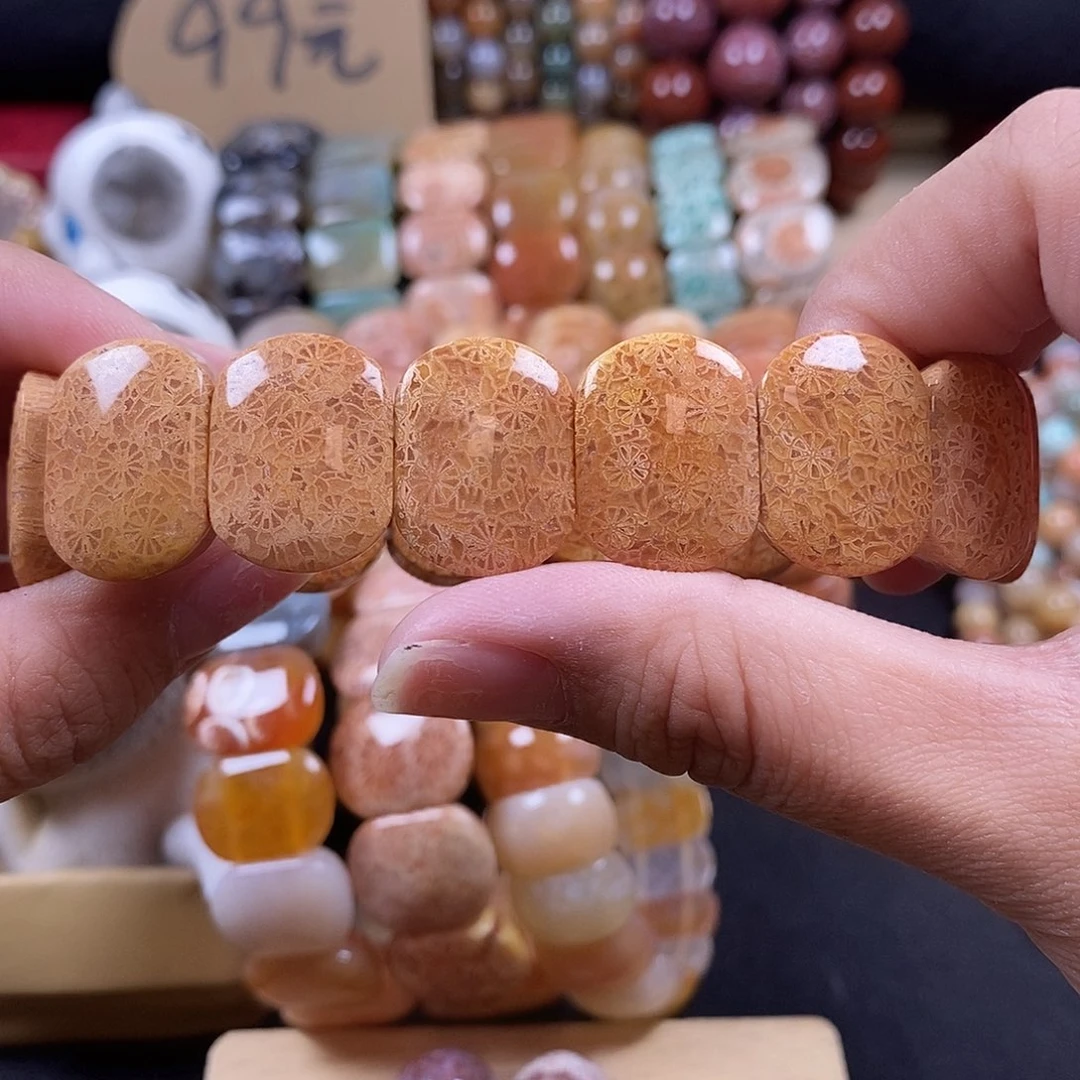 硅化珊瑚（珊瑚玉）未镶嵌手牌 双十一大破价全蕾丝 31