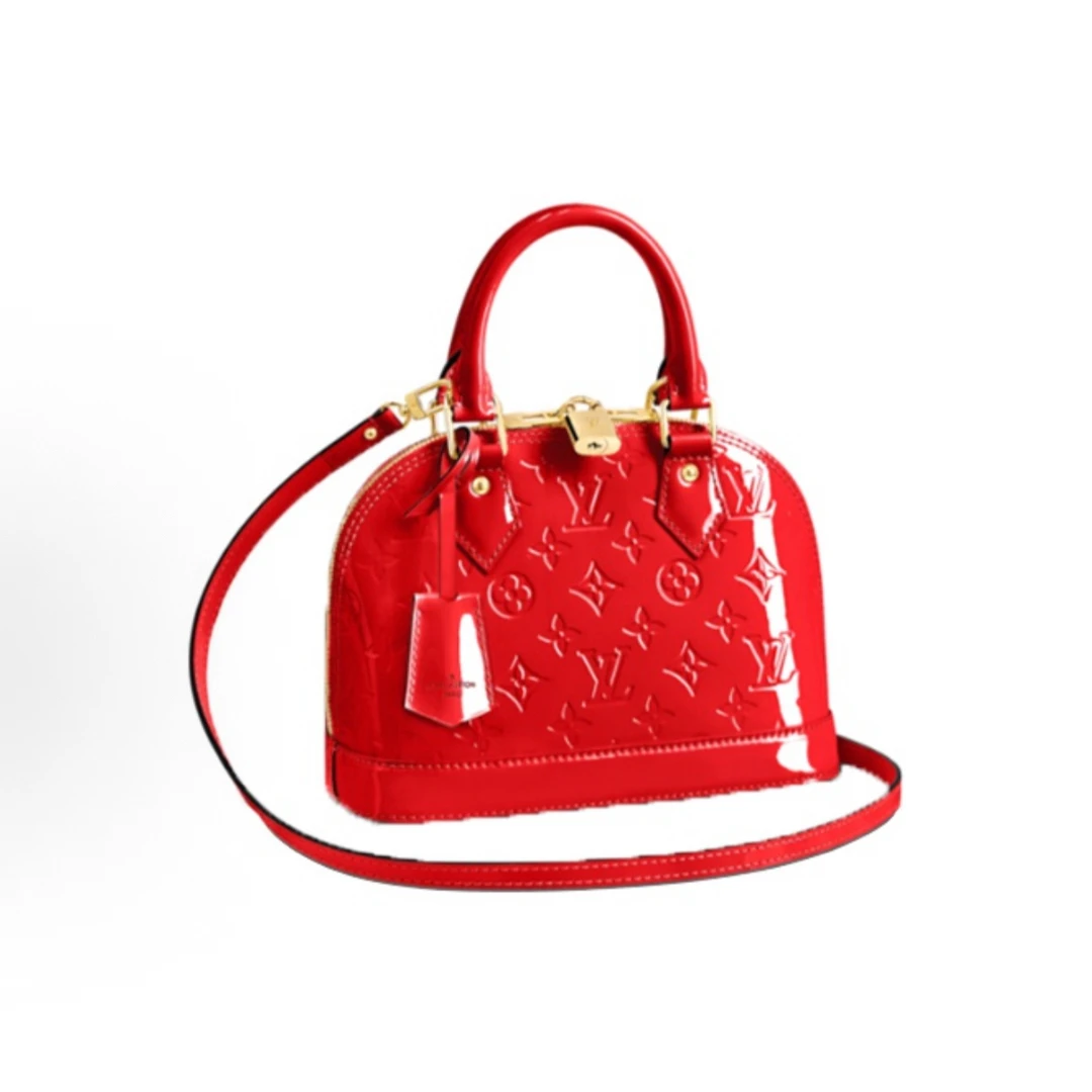 99新 LouisVuitton/路易威登 Alma BB BB 漆皮贝壳包斜挎包二手