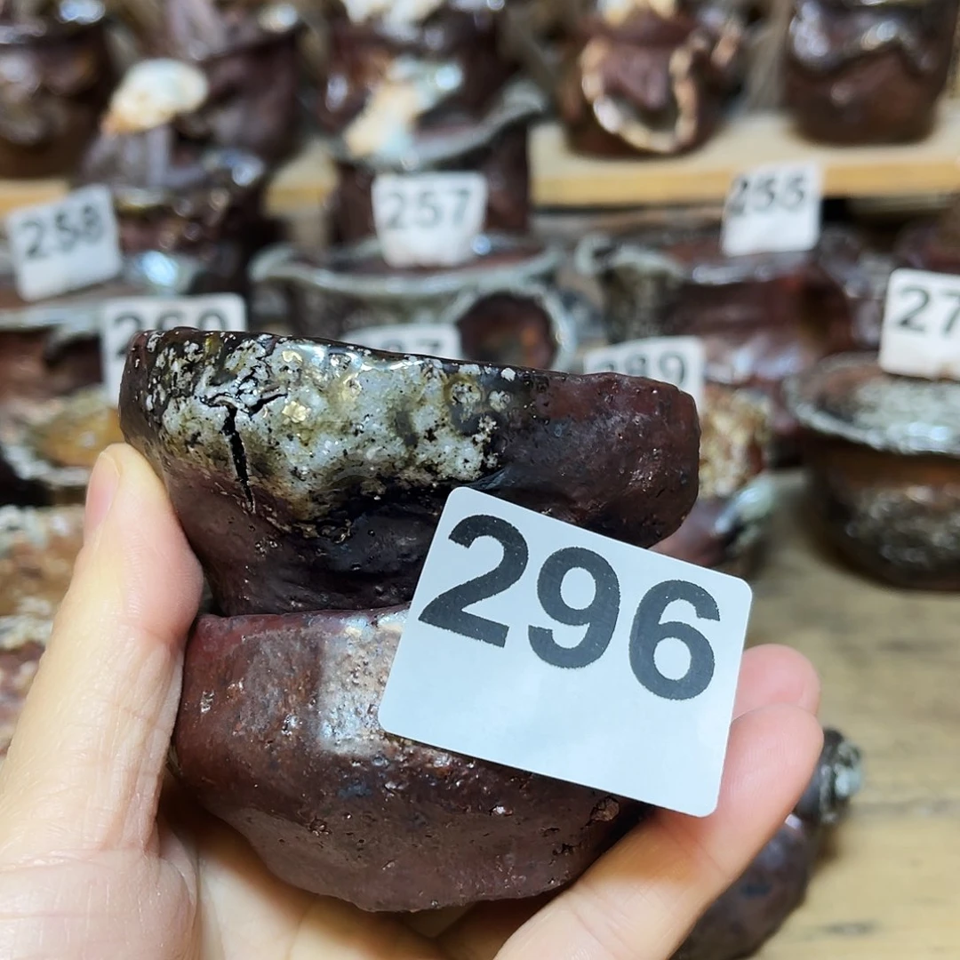 杯平**颠柴烧粗陶手捏对杯