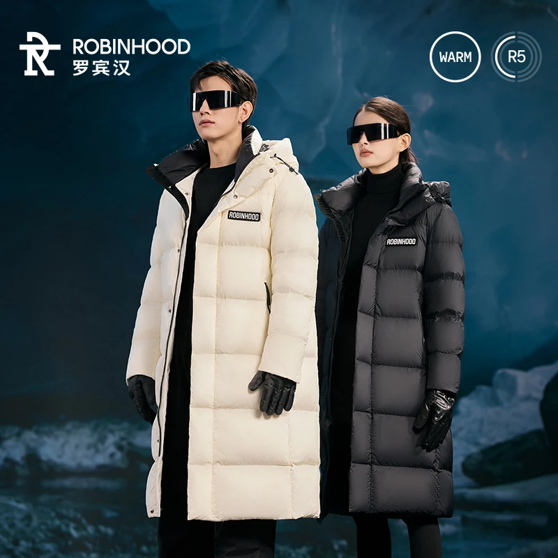 罗宾汉六防情侣款长款白鸭绒羽绒服TZXX-R033Y6137