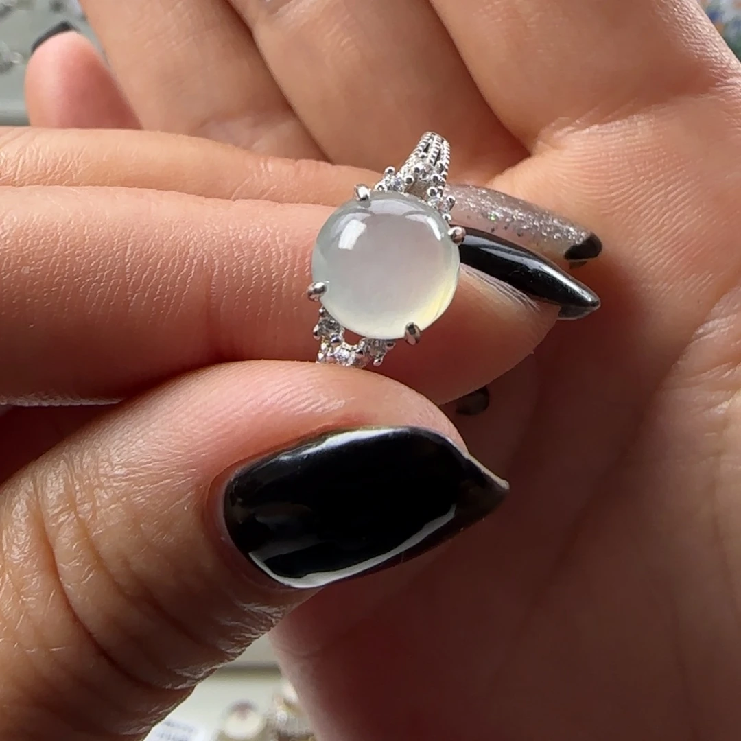 翡翠银S925镶嵌戒指