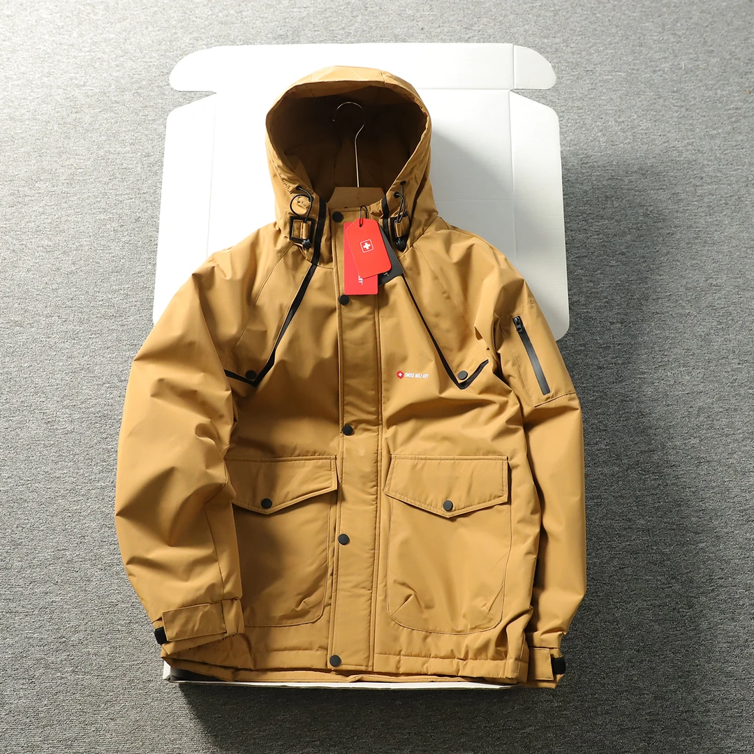 瑞士牛货！立体剪裁设计师款户外连帽男女加厚冲锋棉服棉衣外套