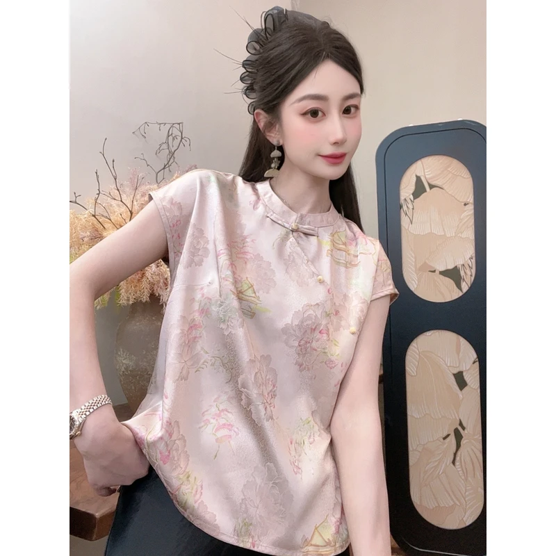 【桃园】/2025夏季新款气质百搭显瘦新中式短袖女日常宽松