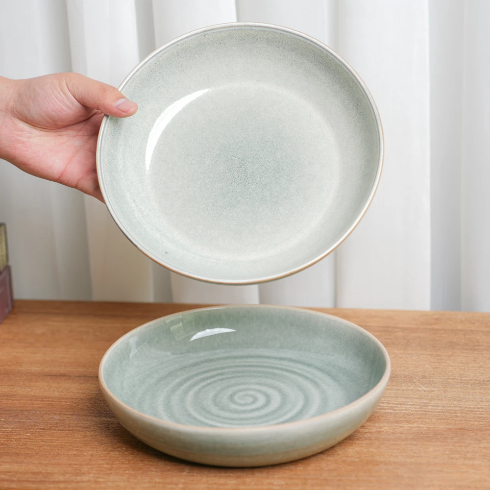 【瑕疵】釉下彩陶瓷窑变釉深盘组合两个装C4D/G4D