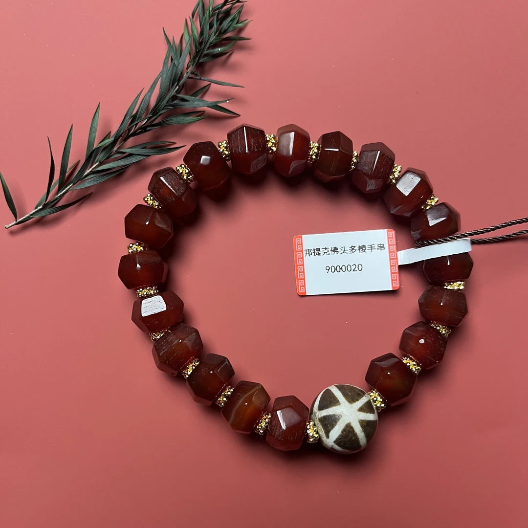 清代 多棱玛瑙邦提克 手串 9020