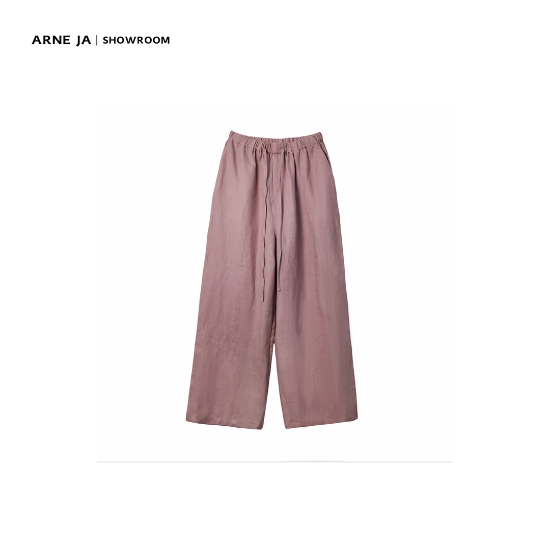 ARNE JA｜“无时间系列”极简松弛脏粉空气苎麻阔腿裤A1009