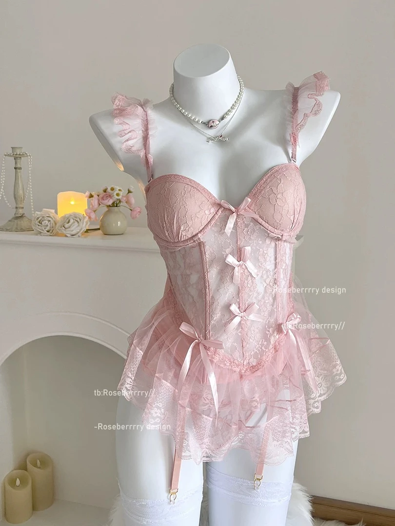 〔隐欲·蔷薇〕网纱聚拢钢托塑身蓬蓬睡裙