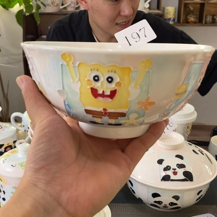 瓷片景德镇釉下彩手绘