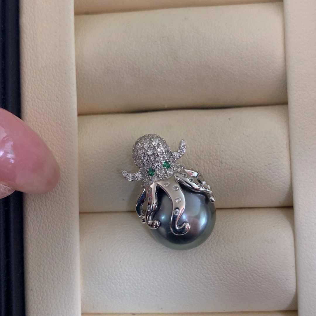 海水珍珠银S925镶嵌颈饰