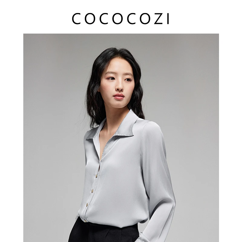 【何琢言专属】COCOCOZI19姆米重磅桑蚕丝衬衫上衣女装241CO122CS