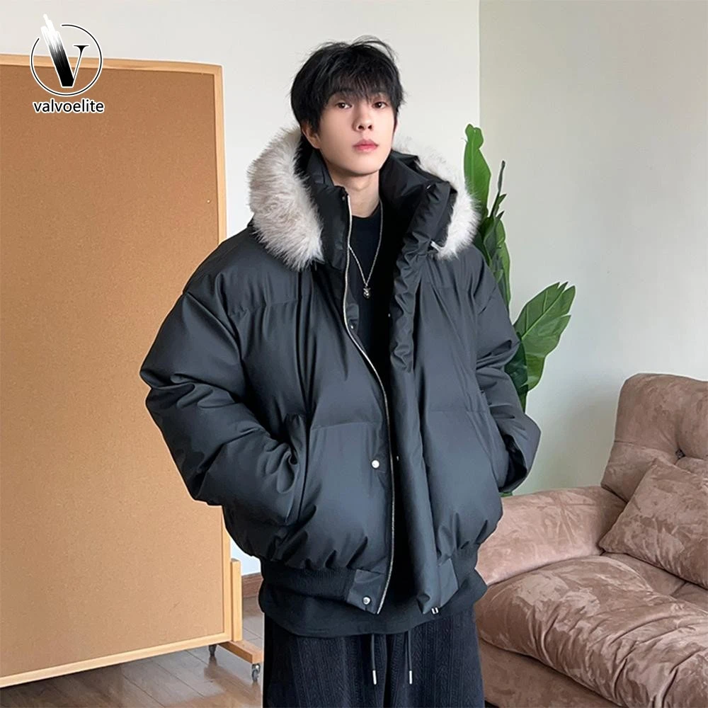 VALVOELITE可拆卸连帽棉服男款冬季美式加厚美式男加厚连帽棉服
