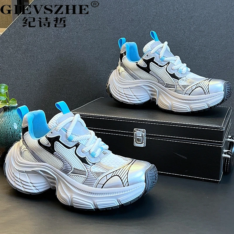 纪诗哲鞋子男款秋冬新款潮流运动休闲鞋小众个性老爹鞋厚底增高鞋