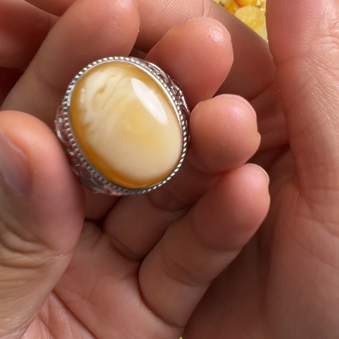 蜜蜡银S925镶嵌裸石蜜蜡