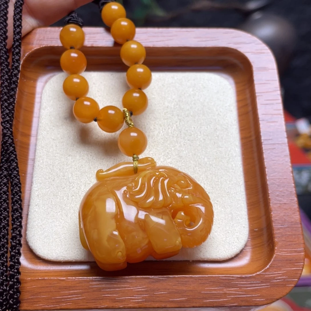 未镶嵌颈饰蜜蜡项链