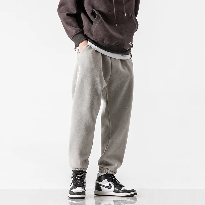 冬季加绒加厚高街束脚拉绒裤男士潮流束脚裤GK1819款