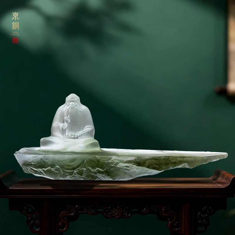 京铜云境-论道干泡茶盘 琉璃摆件