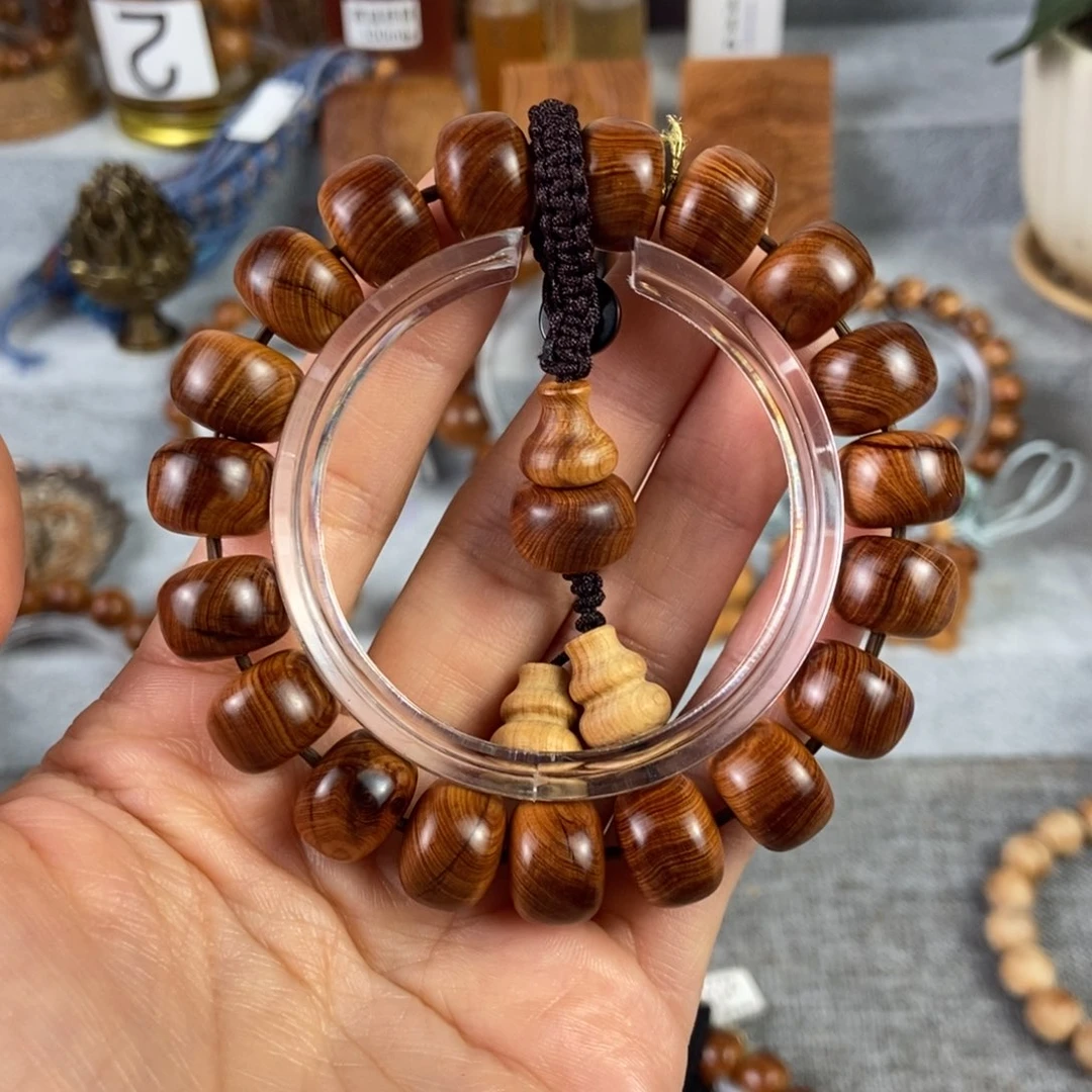 柏木（崖柏）手串/手链北太行高崖骨料鼓珠10/13微瑕蜜奶香